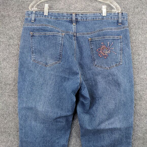 Cosmopolitan Jeanswear Bootcut Women's 16 Blue 5-Pocket Embellished Rhinestone - Picture 6 of 10